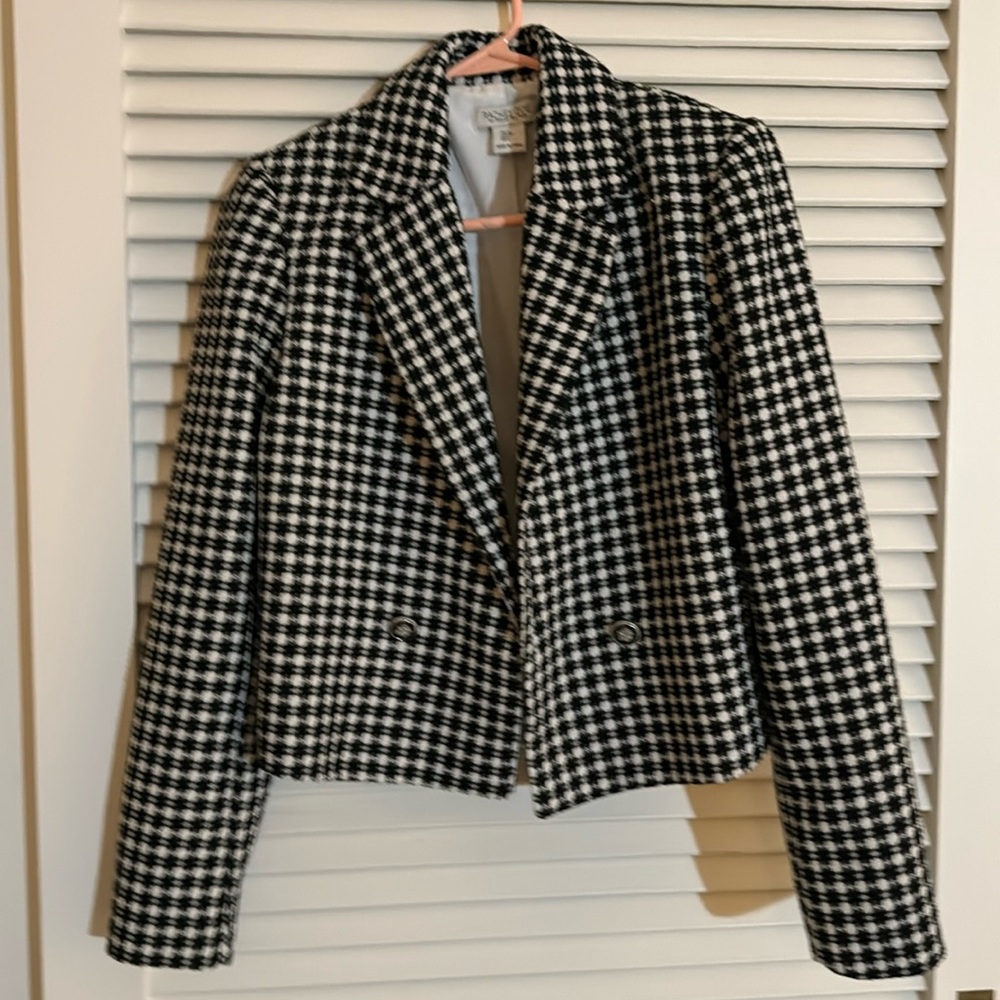 Rachel Zoe Short Black/White Blazer, Silver & Black for show buttons